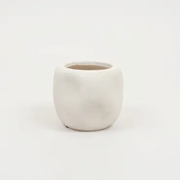 Lisboa organische bloempot voor binnen 14X14X13CM wit, Daan Kromhout, Tuincentrumoutlet.com