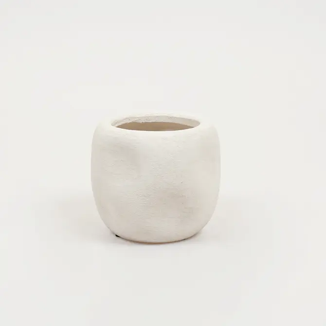 Lisboa organische bloempot voor binnen 16X16X15CM wit, Daan Kromhout, Tuincentrumoutlet.com