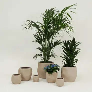 Lisboa organische bloempot voor binnen 16X16X15CM zand sfeer, Daan Kromhout, Tuincentrumoutlet.com