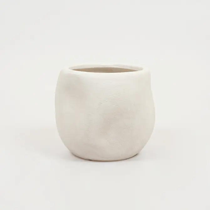 Lisboa organische bloempot voor binnen 20X20X18CM wit, Daan Kromhout, Tuincentrumoutlet.com