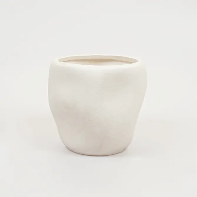 Lisboa organische bloempot voor binnen 24X24X23CM wit, Daan Kromhout, Tuincentrumoutlet.com