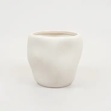 Lisboa organische bloempot voor binnen 24X24X23CM wit, Daan Kromhout, Tuincentrumoutlet.com
