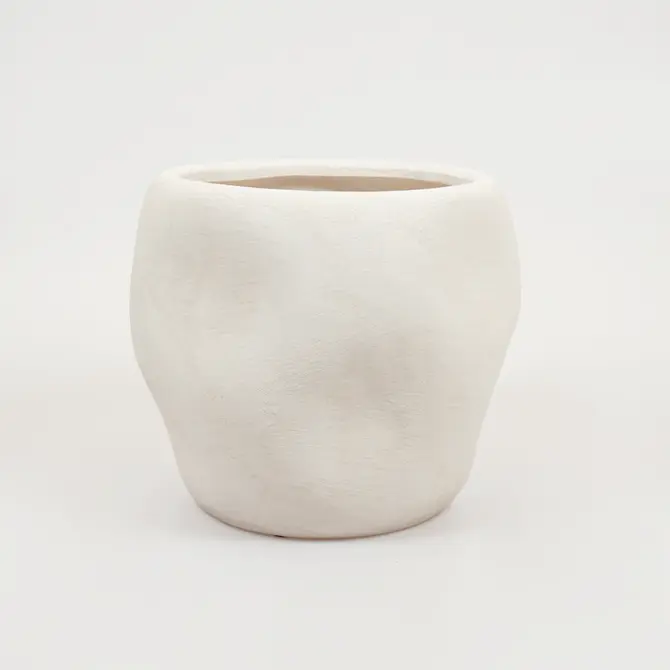 Lisboa organische bloempot voor binnen 30X30X26CM wit, Daan Kromhout, Tuincentrumoutlet.com