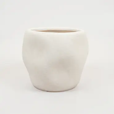 Lisboa organische bloempot voor binnen 30X30X26CM wit, Daan Kromhout, Tuincentrumoutlet.com