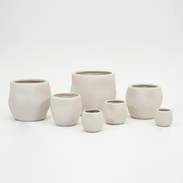 Lisboa organische bloempot voor binnen 30X30X26CM wit combinatie, Daan Kromhout, Tuincentrumoutlet.com