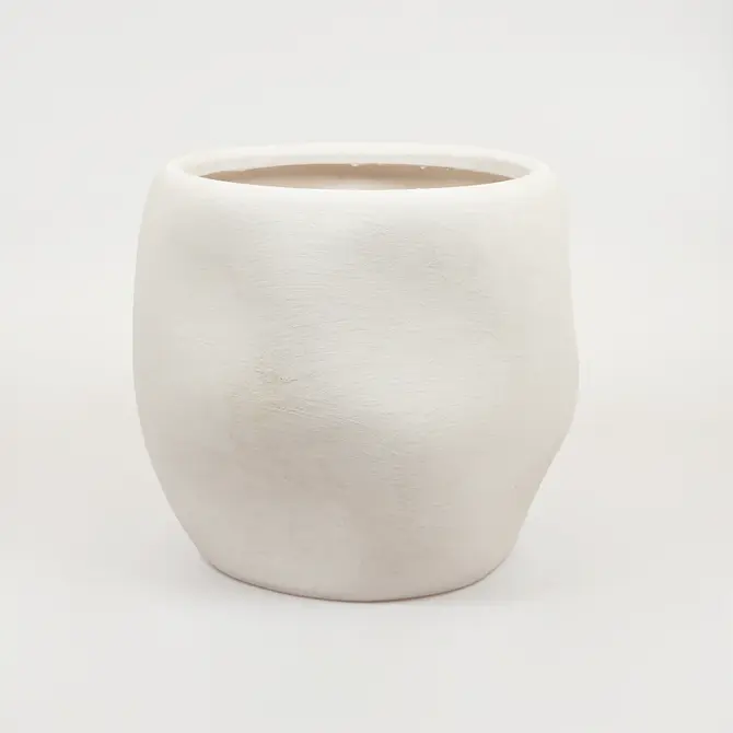 Lisboa organische bloempot voor binnen 35X35X32CM wit, Daan Kromhout, Tuincentrumoutlet.com