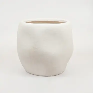 Lisboa organische bloempot voor binnen 35X35X32CM wit, Daan Kromhout, Tuincentrumoutlet.com