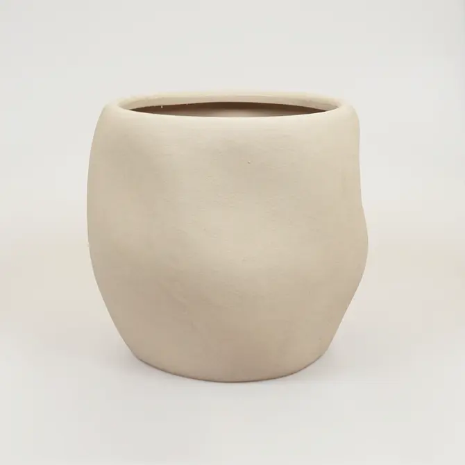 Lisboa organische bloempot voor binnen 35X35X32CM zand, Daan Kromhout, Tuincentrumoutlet.com