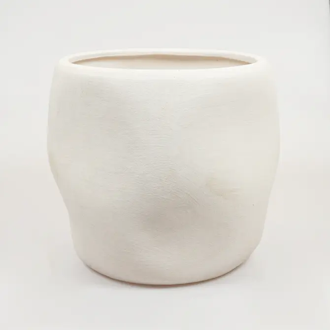 Lisboa organische bloempot voor binnen 40X40X36CM wit, Daan Kromhout, Tuincentrumoutlet.com