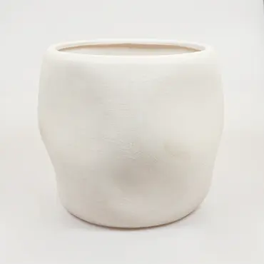 Lisboa organische bloempot voor binnen 40X40X36CM wit, Daan Kromhout, Tuincentrumoutlet.com