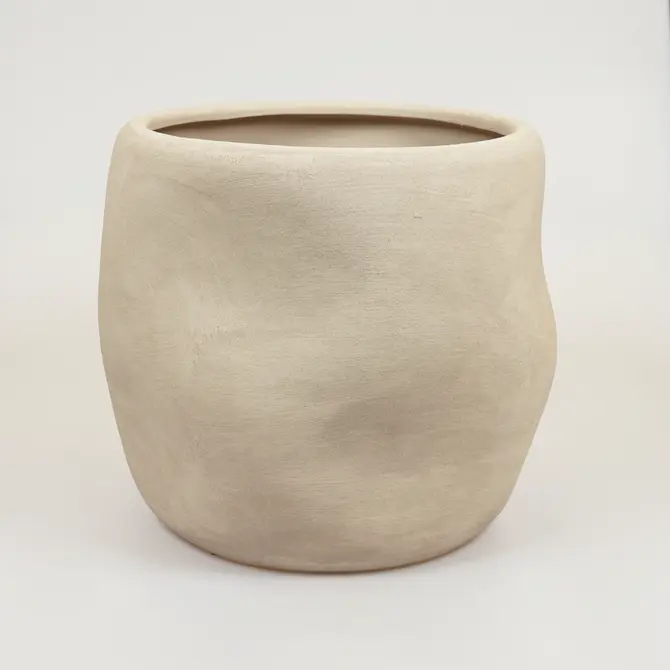 Lisboa organische bloempot voor binnen 40X40X36CM zand, Daan Kromhout, Tuincentrumoutlet.com