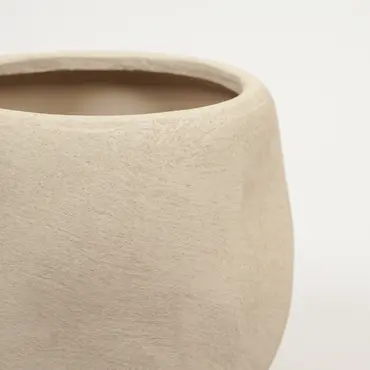 Lisboa organische bloempot voor binnen detail 40X40X36CM zand, Daan Kromhout, Tuincentrumoutlet.com