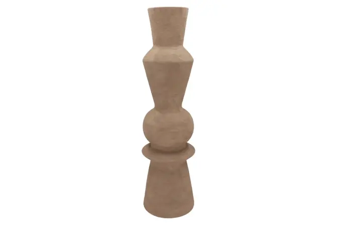 LISBOA BROWN VASE CURVES 20X20X72CM NM, Daan Kromhout, tuincentrumoutlet.com