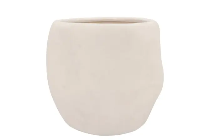 LISBOA WHITE POT 20X20X18CM, Daan Kromhout, Tuincentrumoutlet.com