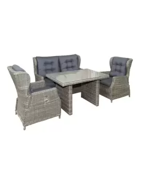 Lounge-diningset sacha kobo grijs