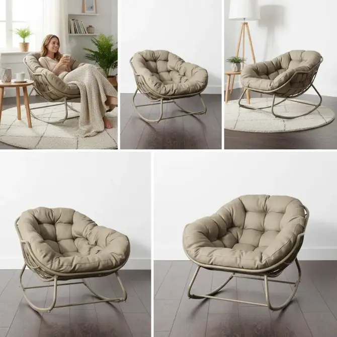 Lounge- schommelstoel Royal Rocking II créme met hoes - afbeelding 9