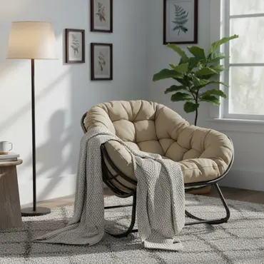 Lounge schommelstoel Royal Rocking II grijs/creme, Vita Tuinmeubelen, tuincentrumoutlet.com