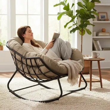 Lounge schommelstoel Royal Rocking II grijs/creme, Vita Tuinmeubelen, tuincentrumoutlet.com