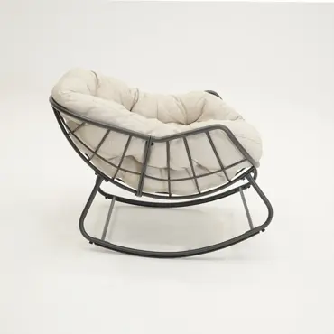 Lounge- schommelstoel Royal Rocking II grijs/crème met hoes - afbeelding 5