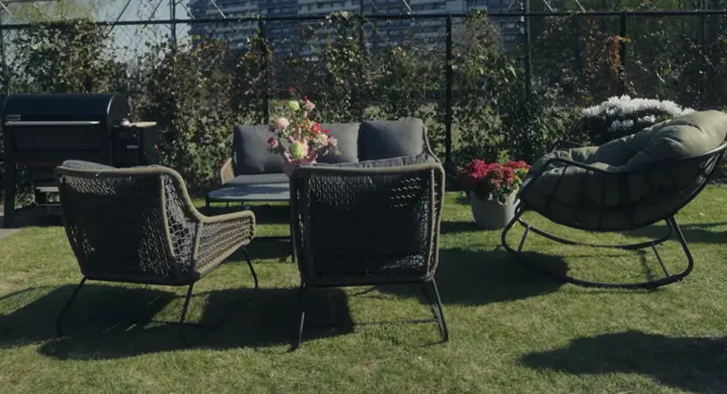 Lounge- schommelstoel Royal Rocking II groen met hoes - afbeelding 4