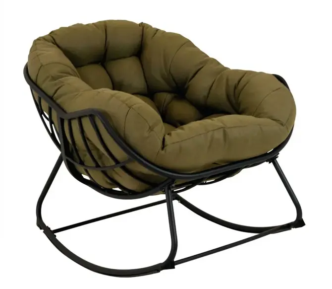 Lounge- schommelstoel Royal Rocking II groen met hoes - afbeelding 2