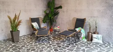 Lounge set Milan Relax Sand 2 stoelen en 1 tafel van SenS-Line sfeer, SenS-Line, tuincentrumoutlet
