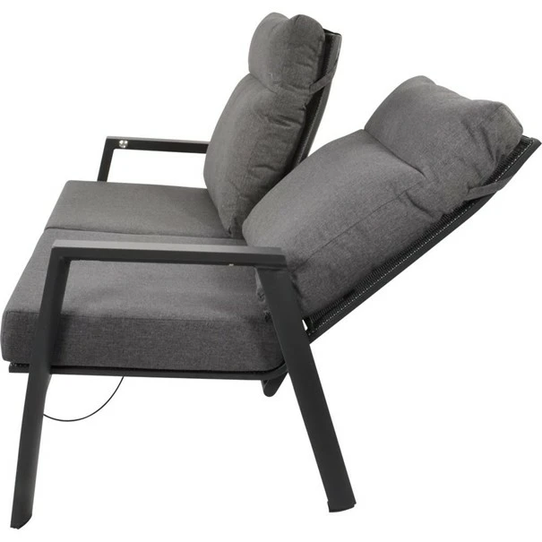 Loungebank Ohio Crema 2-pers zijkant, Lesli Living, tuincentrumoutlet.com
