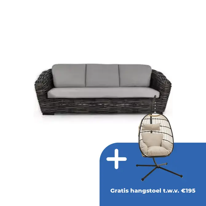 Loungebank Palm Bay 236 Black Wash Antraciet Grijs Bank Buiten Applebee - afbeelding 1