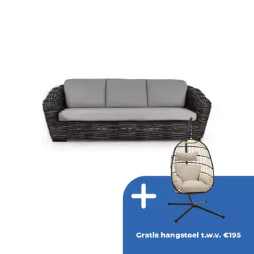 Loungebank Palm Bay 236 Black Wash Antraciet Grijs Bank Buiten Applebee
