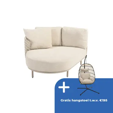 Loungebank Sardinia Chaise Latte Gedeelte Rechts Deel Kussens 4SO Bank Buiten Tuin 4 Seasons Outdoor