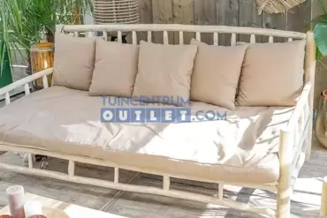 Loungebank Teak Hout Naturel 200 x 100 CM Bank Buiten Tuin van der Leeden