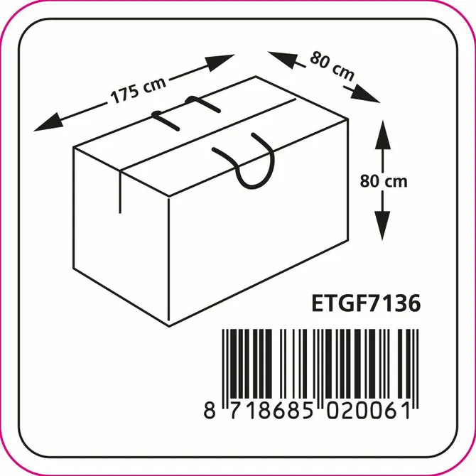 Loungekussentas ca 175x80x80cm grs afmetingen, Eurotrail, tuincentrumoutlet