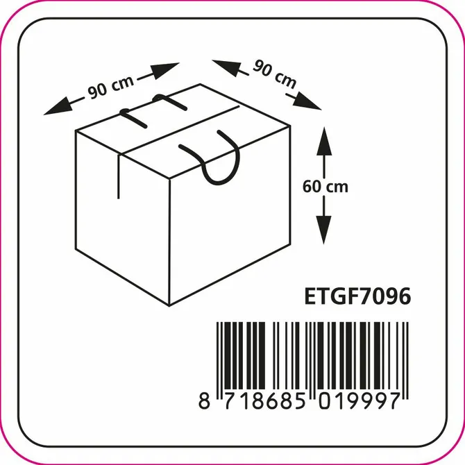 Loungekussentas ca 90x90x60cm grijs afmetingen, Eurotrail, tuincentrumoutlet