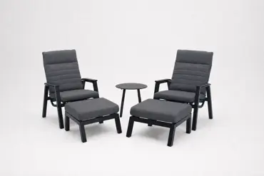 Loungeset Allegro met 2 down town voetenbankjes en tafeltje, Lesli Living, tuincentrumoutlet.com