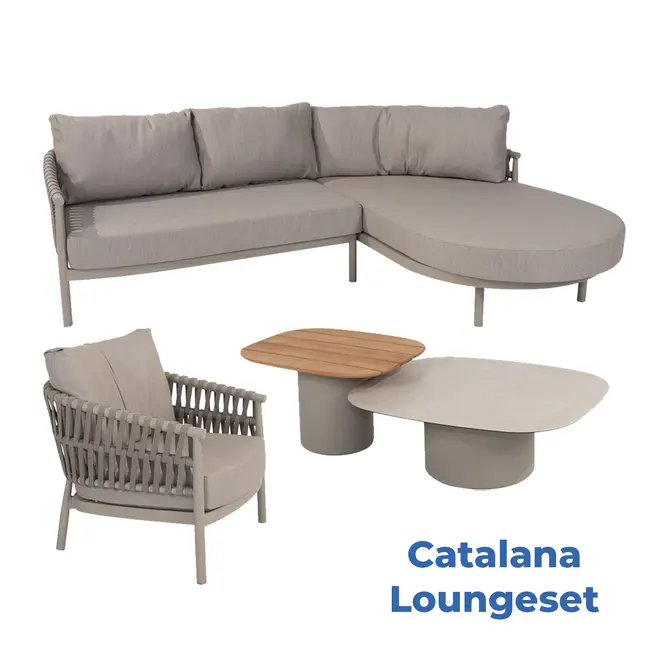 Catalana loungeset incl. tafeltjes en stoel, 4 Seasons Outdoor, Tuincentrumoutlet