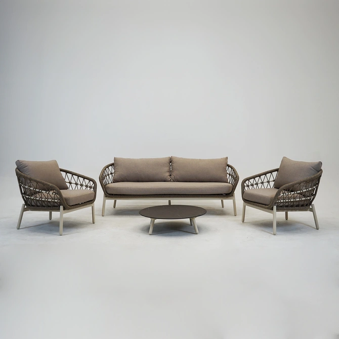 Loungeset Dakota 4-delig Bruin, Vita, tuincentrumoutlet