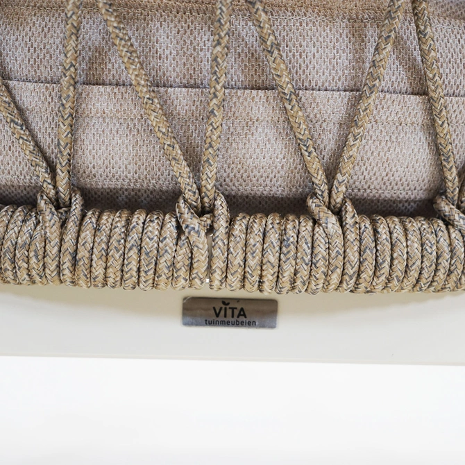 Loungeset Dakota Creme Bruin 4-delig Stoel Bank Aluminium Touw Buiten Tuinstoel Tuinbank Vita Lux - afbeelding 10
