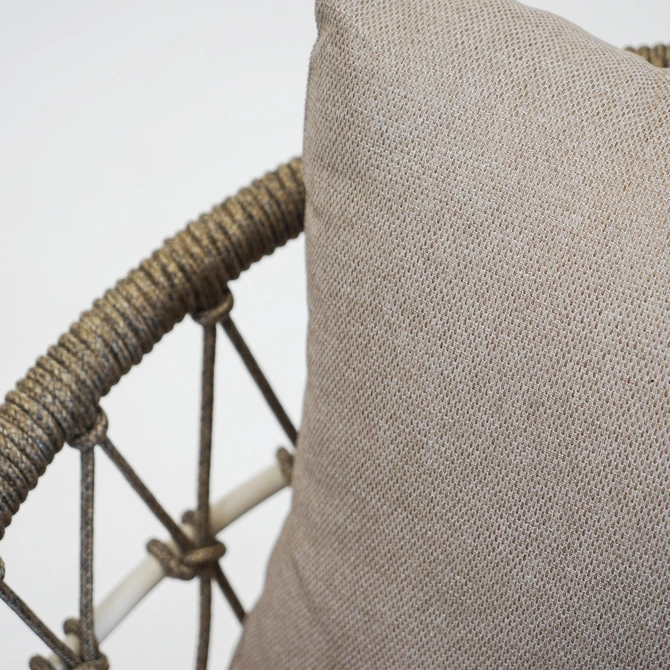 Loungeset Dakota Creme Bruin 4-delig Stoel Bank Aluminium Touw Buiten Tuinstoel Tuinbank Vita Lux - afbeelding 12