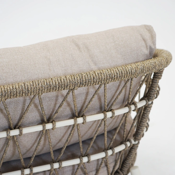 Loungeset Dakota Creme Bruin 4-delig Stoel Bank Aluminium Touw Buiten Tuinstoel Tuinbank Vita Lux - afbeelding 14