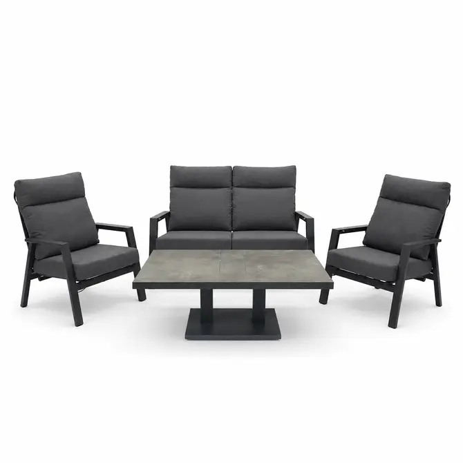 Loungeset Ohio antraciet klein met Murcia loungetafel, Lesli living, Tuincentrumoutlet.com