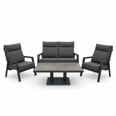Loungeset Ohio antraciet klein met Murcia loungetafel, Lesli living, Tuincentrumoutlet.com