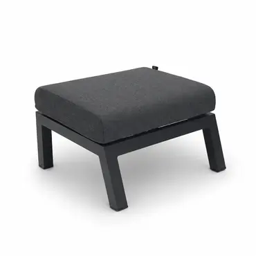 Loungeset Ohio antraciet tafel  met 2 down town voetenbankjes en tafeltje, VITA tuinmeubelen, tuincentrumoutlet.com
