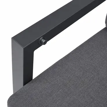 Loungeset Ohio antraciet tafel  met 2 down town voetenbankjes en tafeltje bank detail, VITA tuinmeubelen, tuincentrumoutlet.com