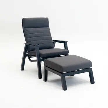 Loungeset Ohio antraciet met 2 down town voetenbankjes en tafeltje - afbeelding 1