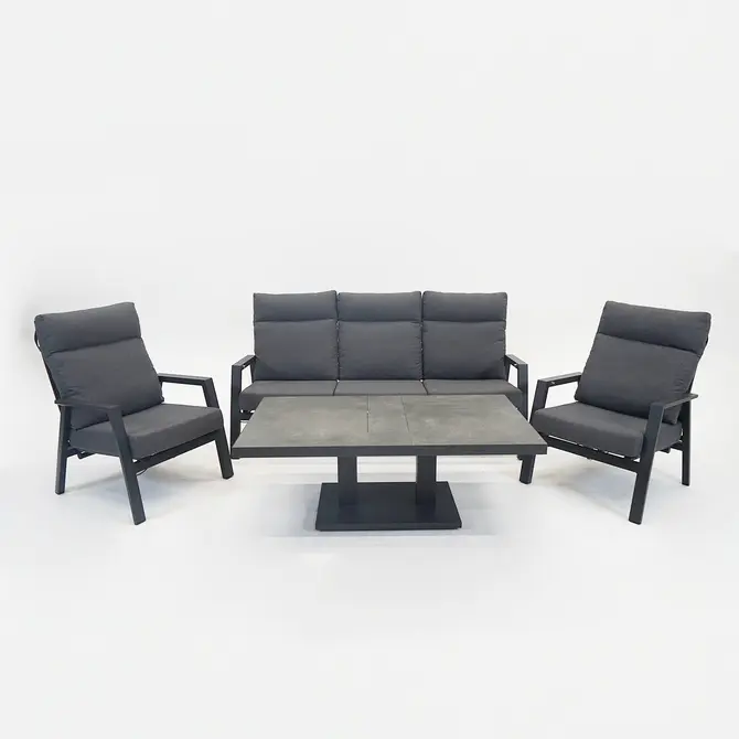 Loungeset Ohio antraciet met Murcia loungetafel - afbeelding 2