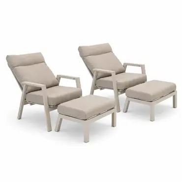 Loungestoel ohio creme verstelbaar, Lesli Living, tuincentrumoutlet.com