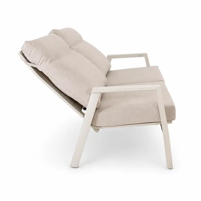 Loungeset Ohio crème klein met Prato loungetafel stand, Lesli Living, Tuincentrumoutlet.com
