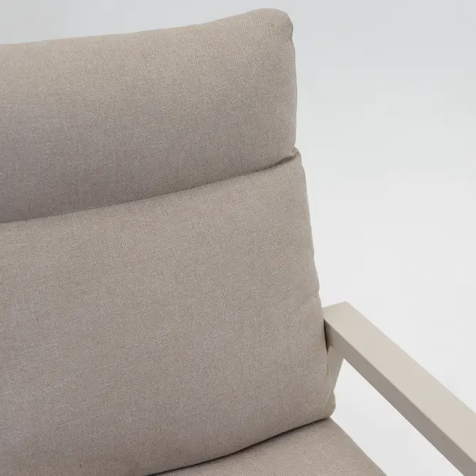 Loungeset Ohio Crème met 2 down town voetenbankjes en tafeltje - afbeelding 3