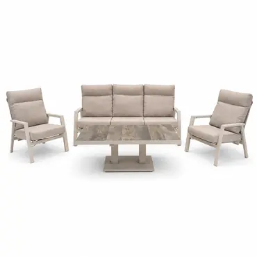 Loungeset Ohio crème met Prato loungetafel, Lesli Living, Tuincentrumoutlet.com