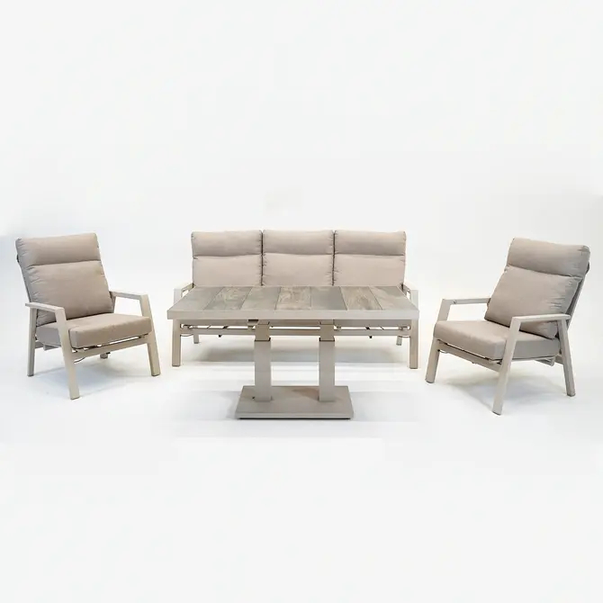 Loungeset Ohio crème met Prato loungetafel - afbeelding 1